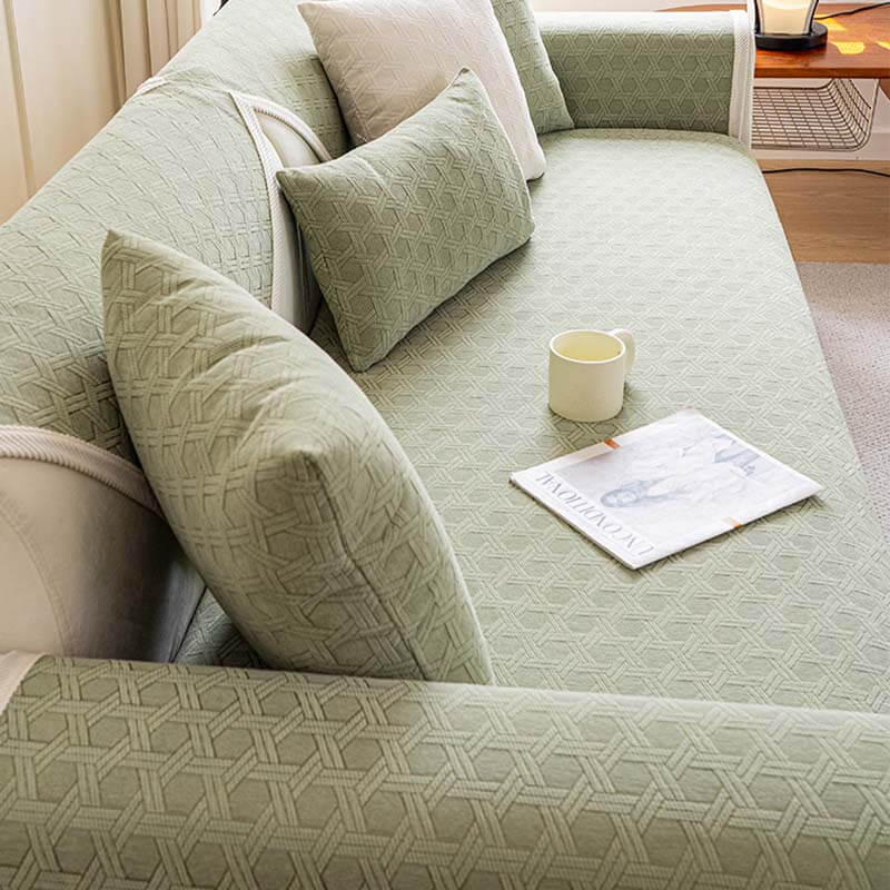 Jacquard Chenille Tyg Vattentät Oljetålig Sofföverdrag