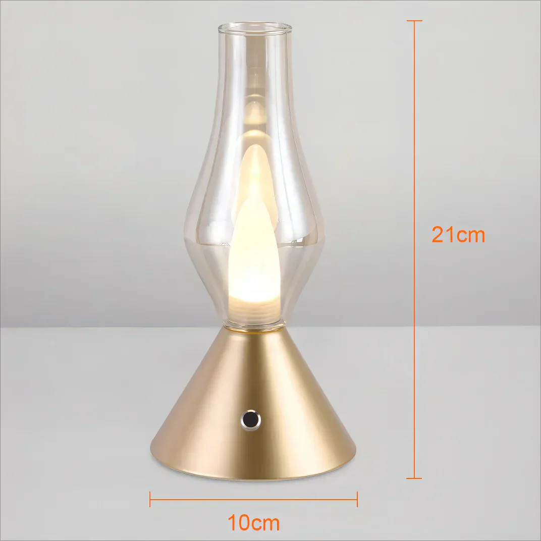 RomanticGlow - Glaskeramisk Bordslampa med Dimbara LED - Stilig Nattlampa