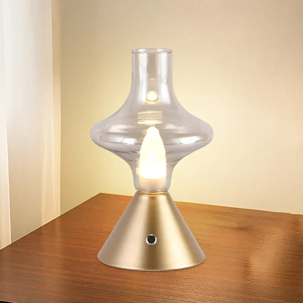 RomanticGlow - Glaskeramisk Bordslampa med Dimbara LED - Stilig Nattlampa