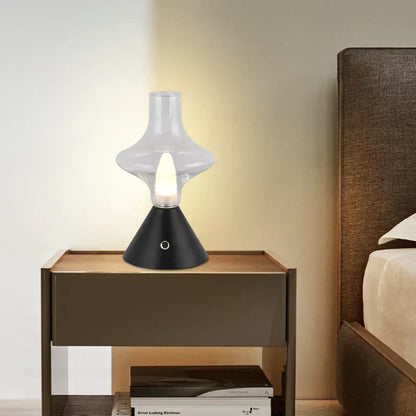 RomanticGlow - Glaskeramisk Bordslampa med Dimbara LED - Stilig Nattlampa