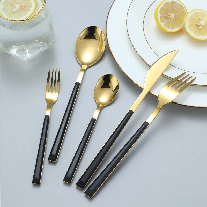 Katorari Bestickset | Rostfritt Stål | Svart Handtag Elegant Middag | Brick by Brick