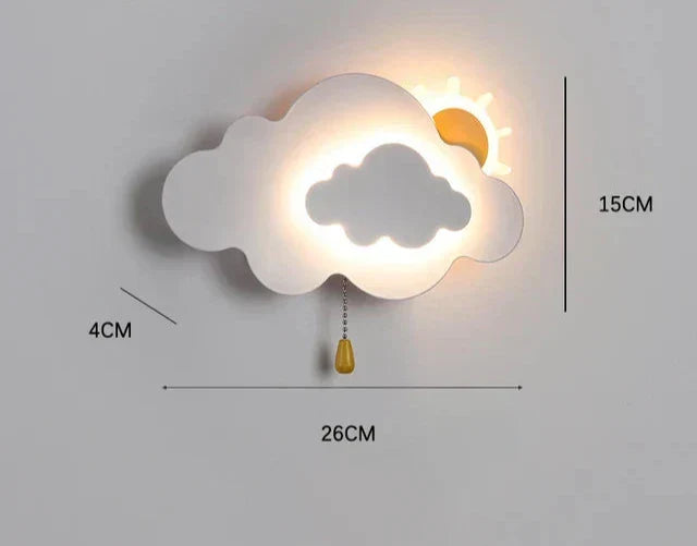 SkyGlow - LED Moln Vägglampa med Dragkedja, Dimbar