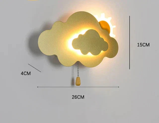 SkyGlow - LED Moln Vägglampa med Dragkedja, Dimbar