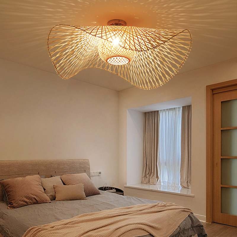 Japanesisk design Rattan pendellampa för lugna interiörer