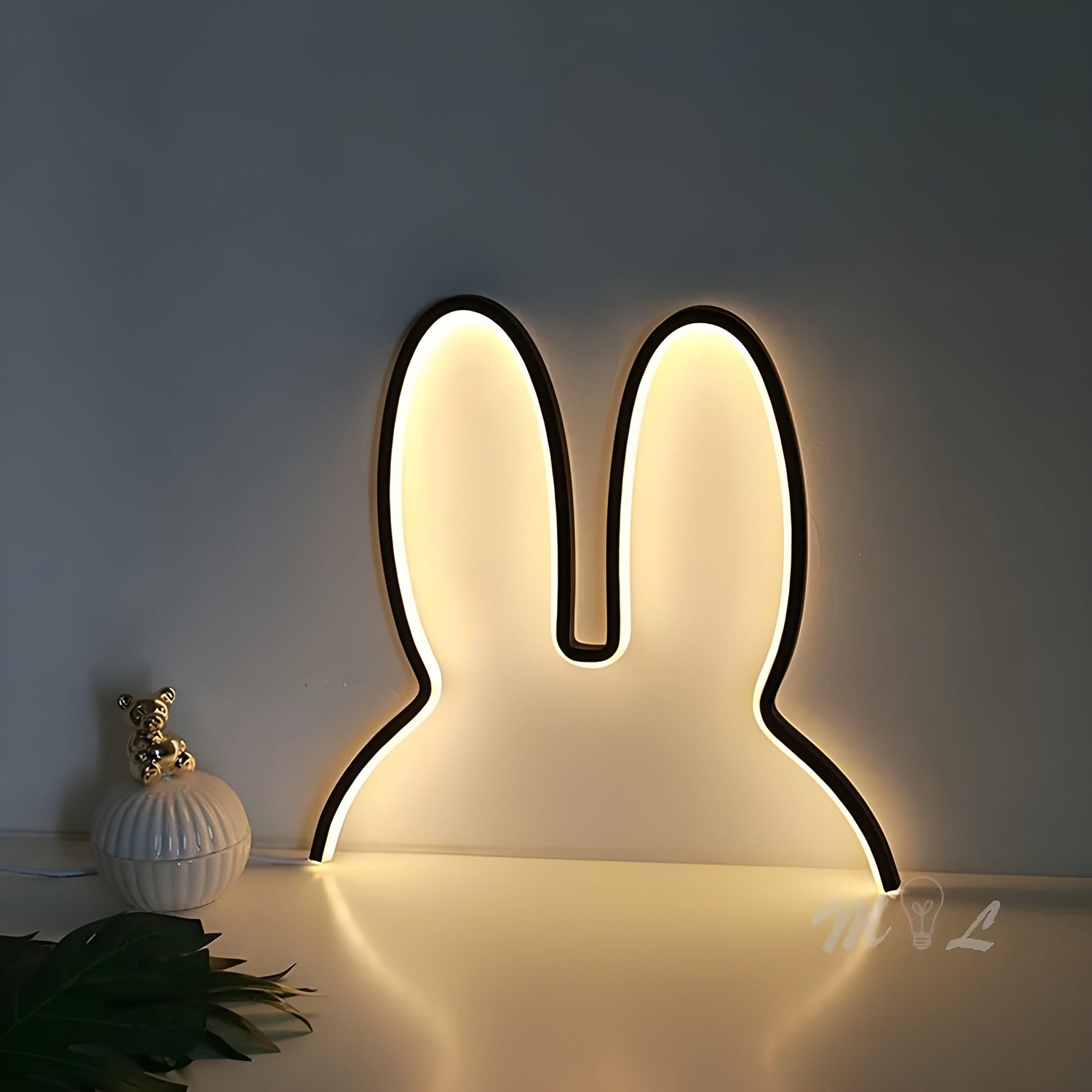 BunnyGlow Light - Återuppladdningsbar kanin barnrum sovrum LED-nattlampa