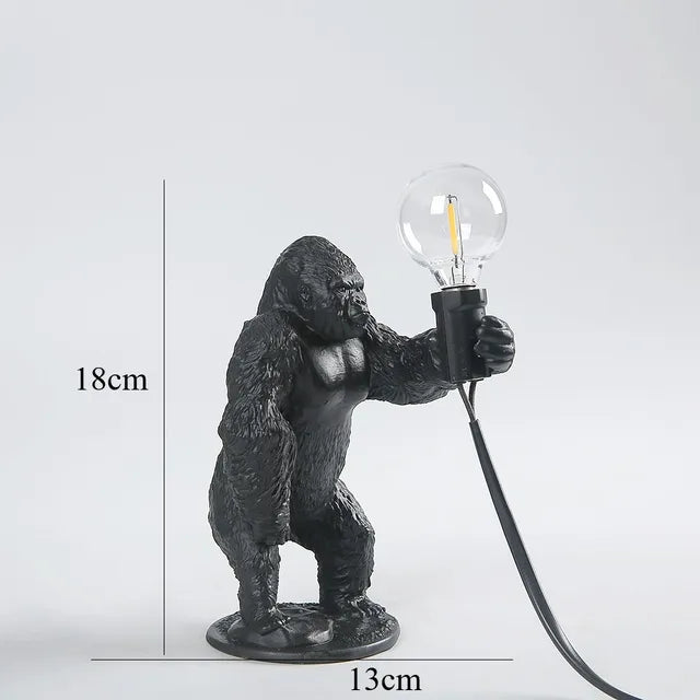 GorillaLux - Unik Gorilla Bordslampa | Modern Djurarmatur med Varm LED Belysning