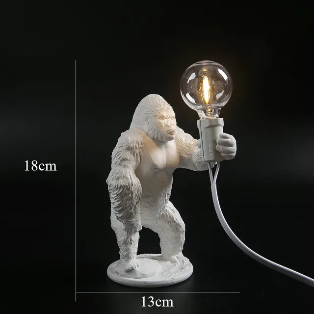 GorillaLux - Unik Gorilla Bordslampa | Modern Djurarmatur med Varm LED Belysning