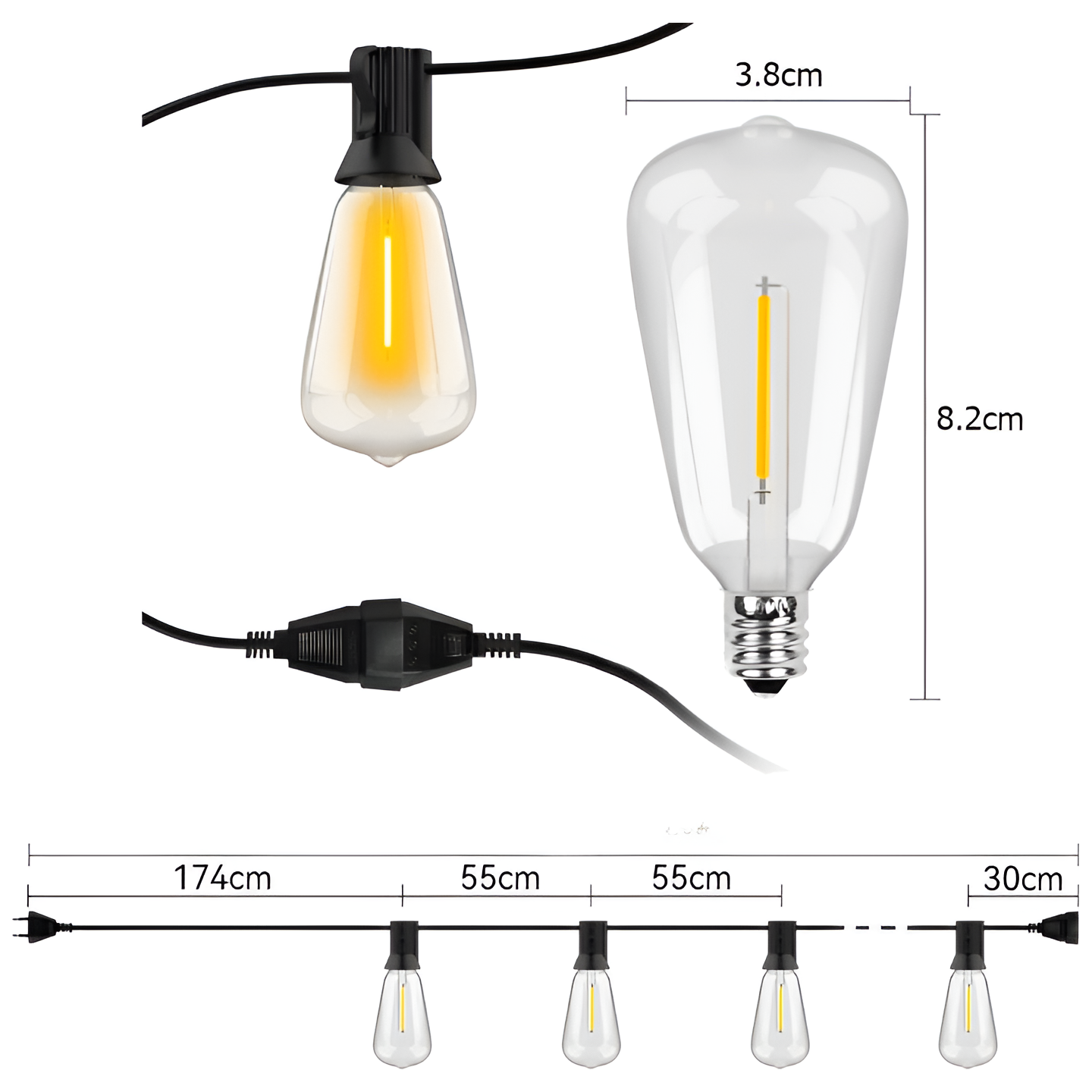 GlowFest String Lights - Varm och Mysig Vattentät Trädgårbelysning