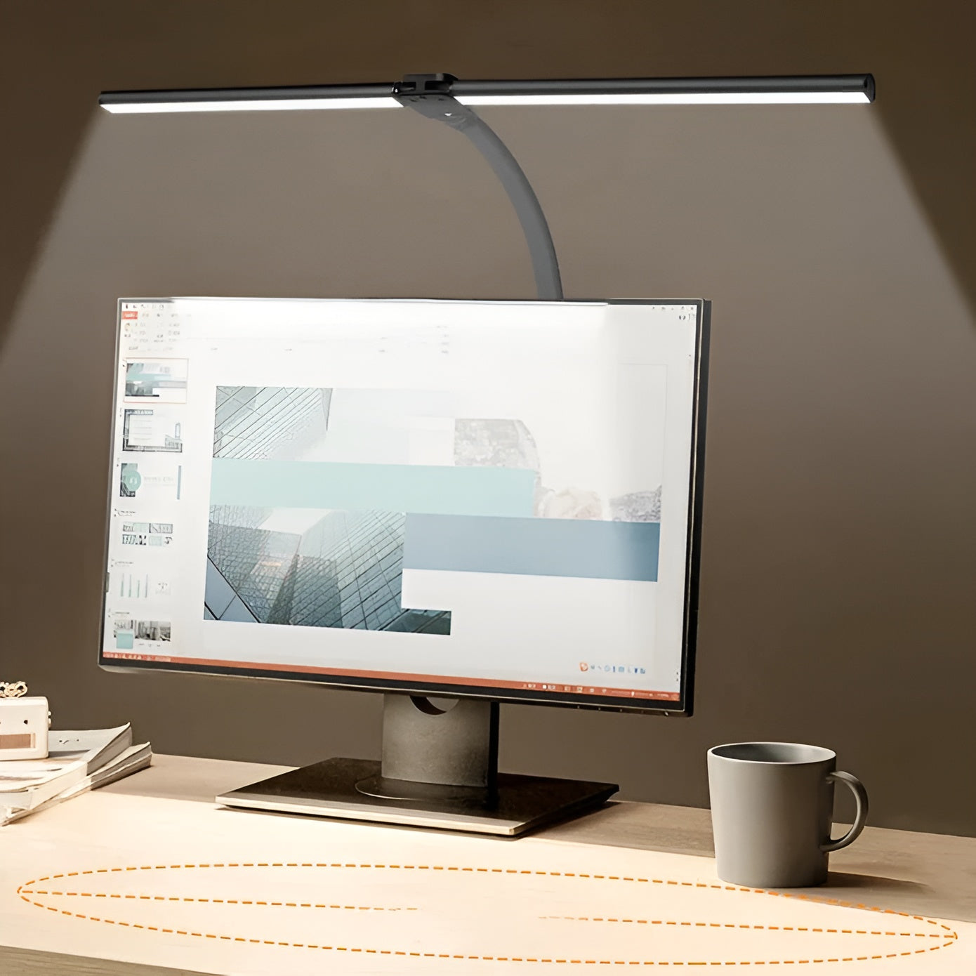 LED-skrivbordslampa med dubbel ljuskälla – Modern och stilren för kontoret