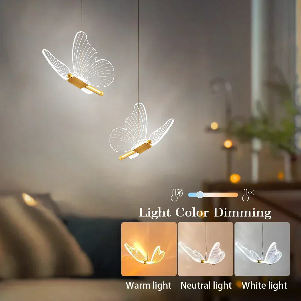 FlutterGlow - LED fjäril hänglampor