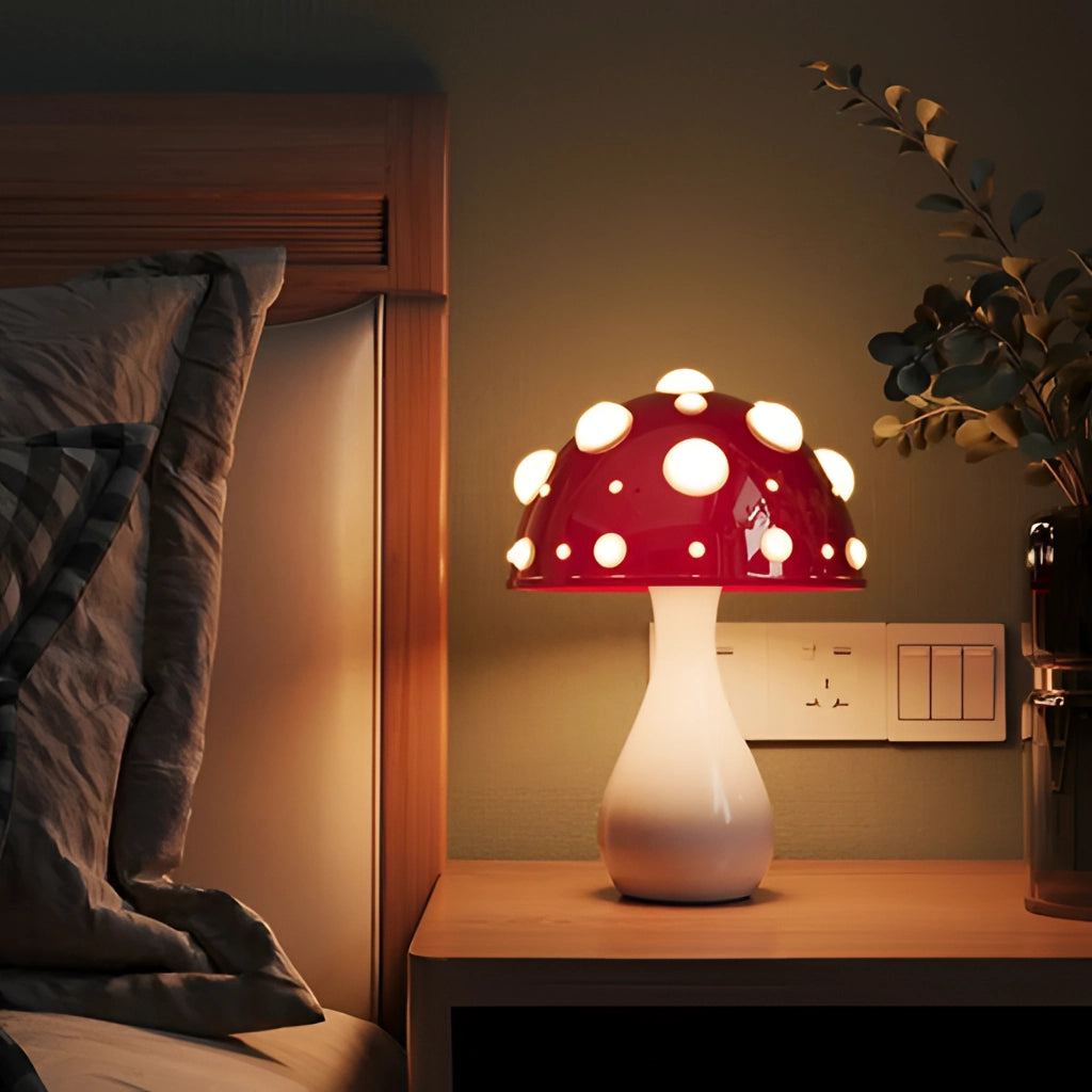 LED-pilz Bordslampa med varmvitt ljus – Dimbar, trådlösa och trådbundna alternativ