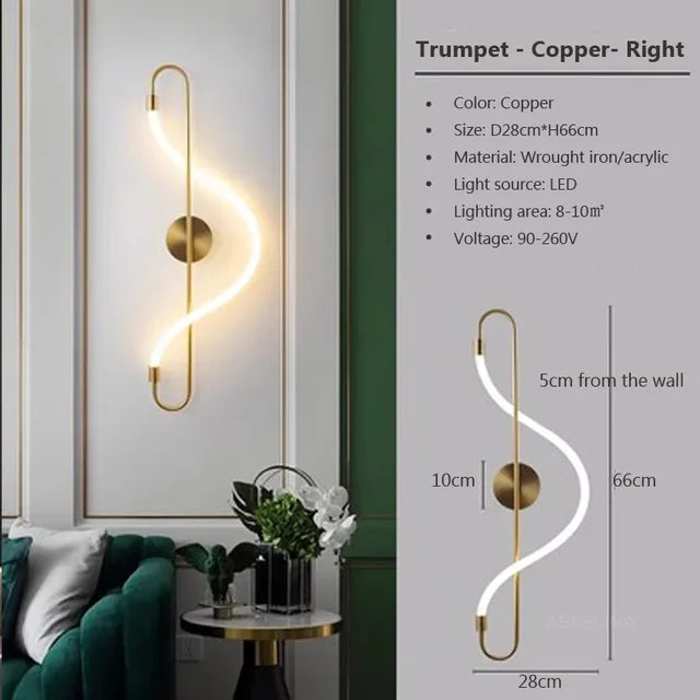 LumiForge - Modern Vägglampa i Järn