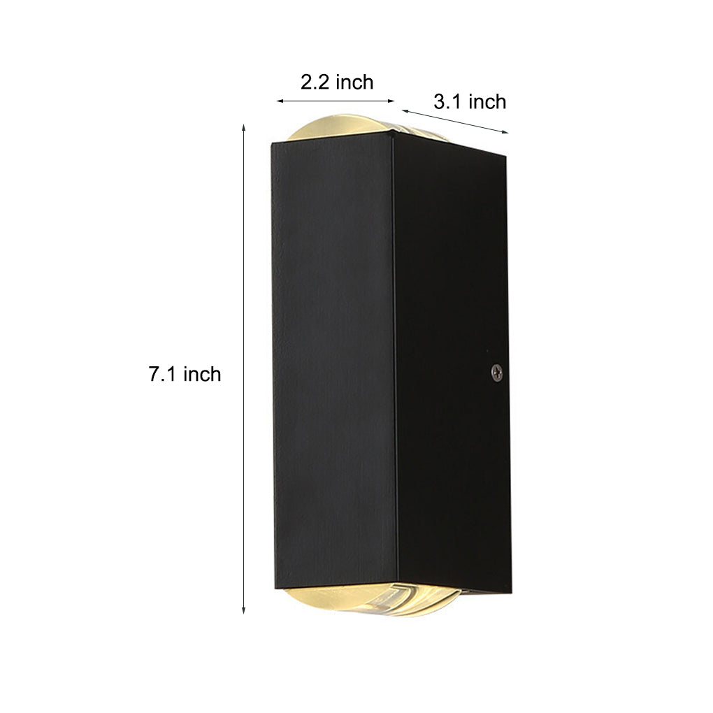 Utomhus Svart Aluminium Vägglampa LED Upp Ner