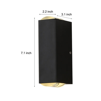 Utomhus Svart Aluminium Vägglampa LED Upp Ner