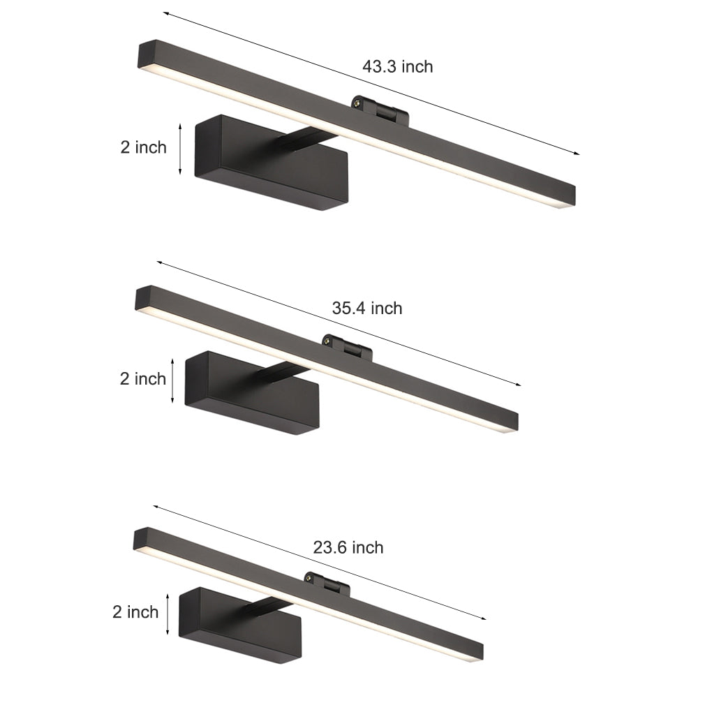 Badrums vägglampa med justerbar LED-bars