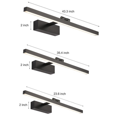 Badrums vägglampa med justerbar LED-bars