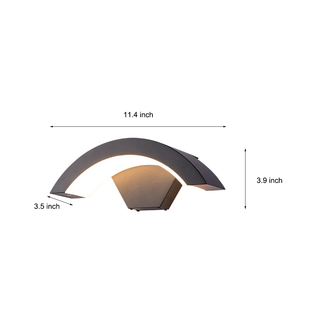Utomhusvägglampa med böjd LED-design