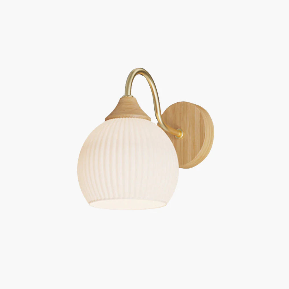 Ozawa Nordic LED Vägglampa Glas Trä Sovrum/Vardagsrum