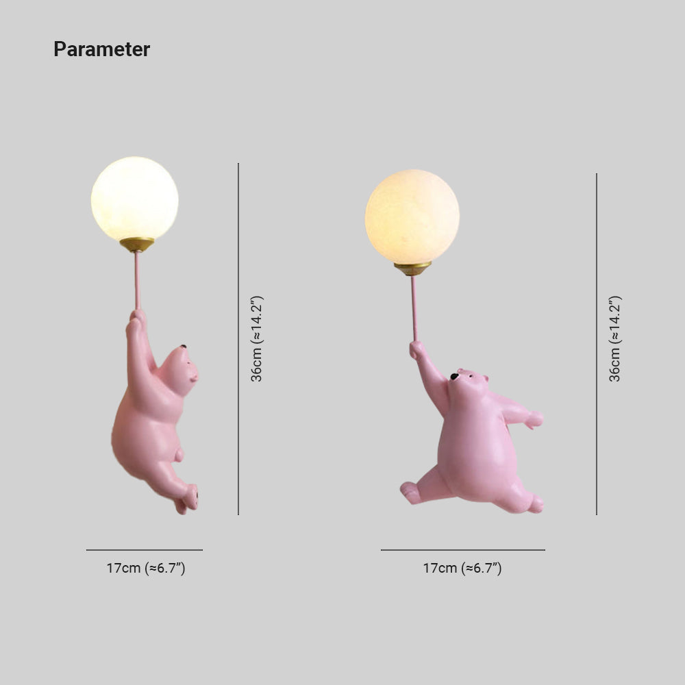 Teddy LED Vägglampa Vit/Blå/Rosé