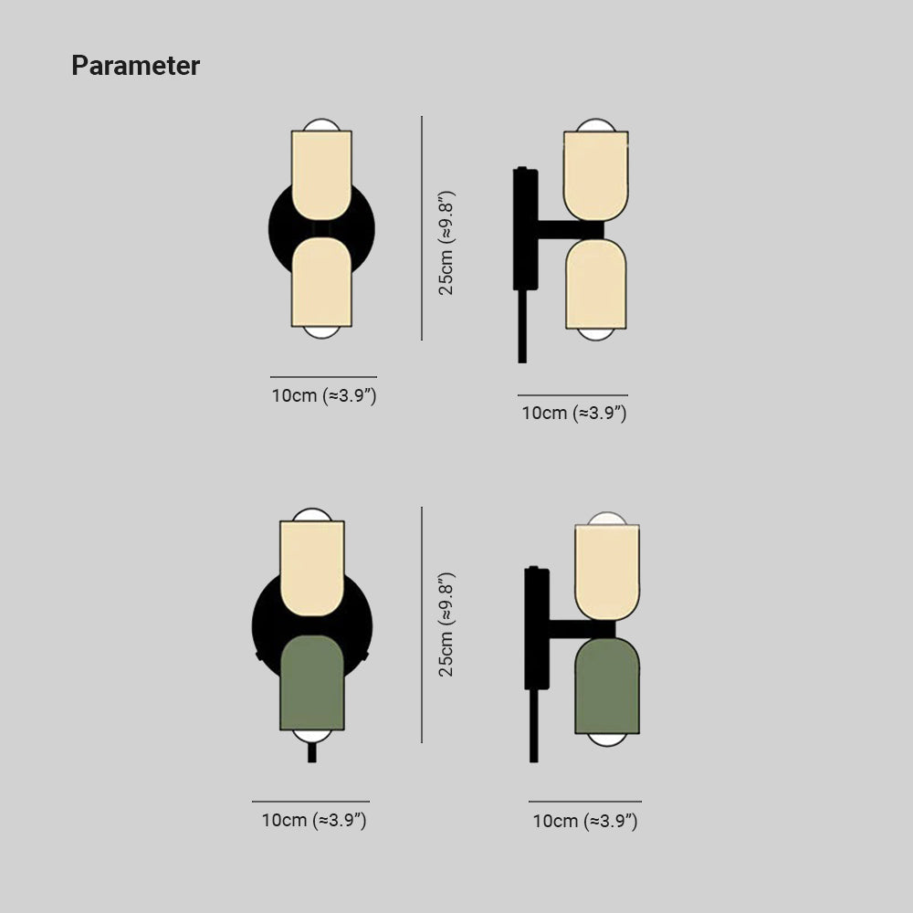 MorandiDesign - LED Vägglampa Metall