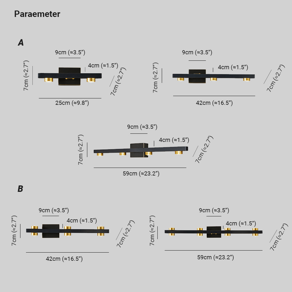 Freja - Modern LED Vägglampa, Svart/Guld, Badrum, Metall