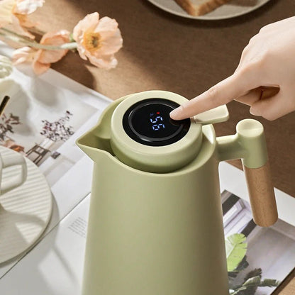 Lattea – Termoskan med temperaturvisning, läckagesäker design &amp; trähandtag