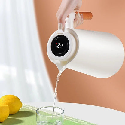 Lattea – Termoskan med temperaturvisning, läckagesäker design &amp; trähandtag
