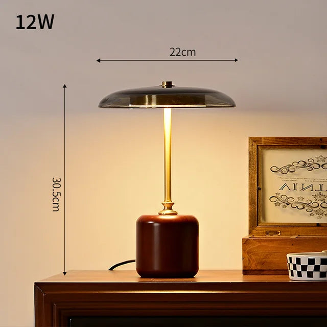 MushroomLuxe - Modern LED Bordslampa i Glas | Dimbar &amp; Stilren Design