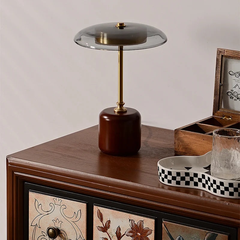 MushroomLuxe - Modern LED Bordslampa i Glas | Dimbar &amp; Stilren Design