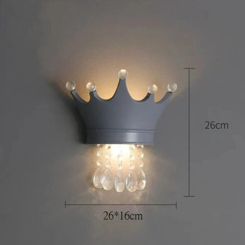 RoyalGlow - Kroon Vägglampa med Kristaller – Elegant LED-Lampa