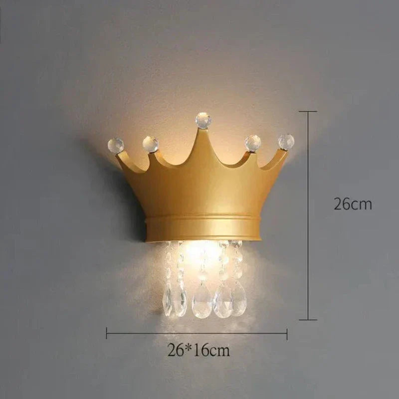RoyalGlow - Kroon Vägglampa med Kristaller – Elegant LED-Lampa