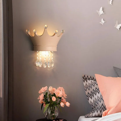 RoyalGlow - Kroon Vägglampa med Kristaller – Elegant LED-Lampa