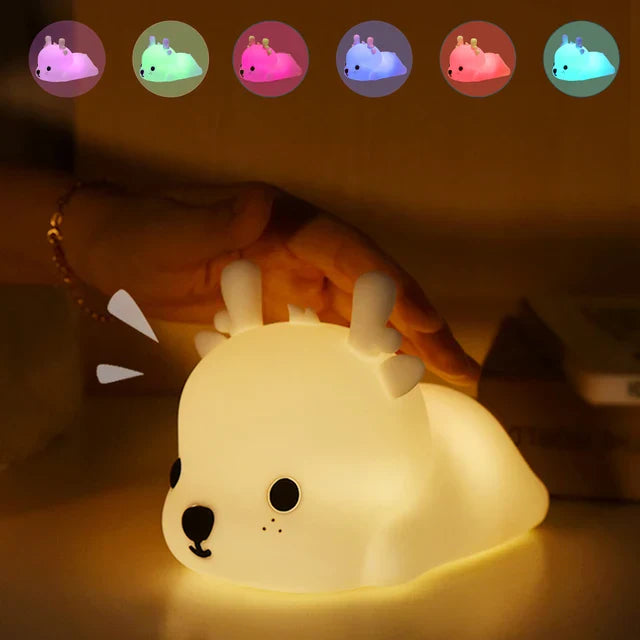 BunnyGlow - Dimbart LED-nattlampa för barn med touchkontroll och USB-laddningsfunktion