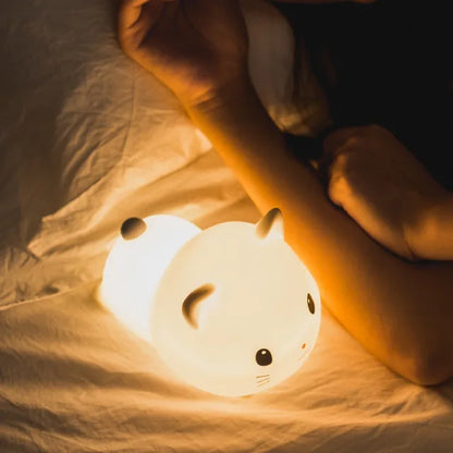 BunnyGlow - Dimbart LED-nattlampa för barn med touchkontroll och USB-laddningsfunktion