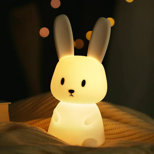 BunnyGlow - Dimbart LED-nattlampa för barn med touchkontroll och USB-laddningsfunktion