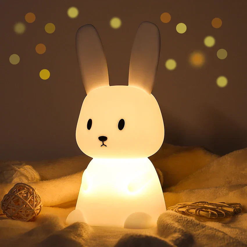 BunnyGlow - Dimbart LED-nattlampa för barn med touchkontroll och USB-laddningsfunktion