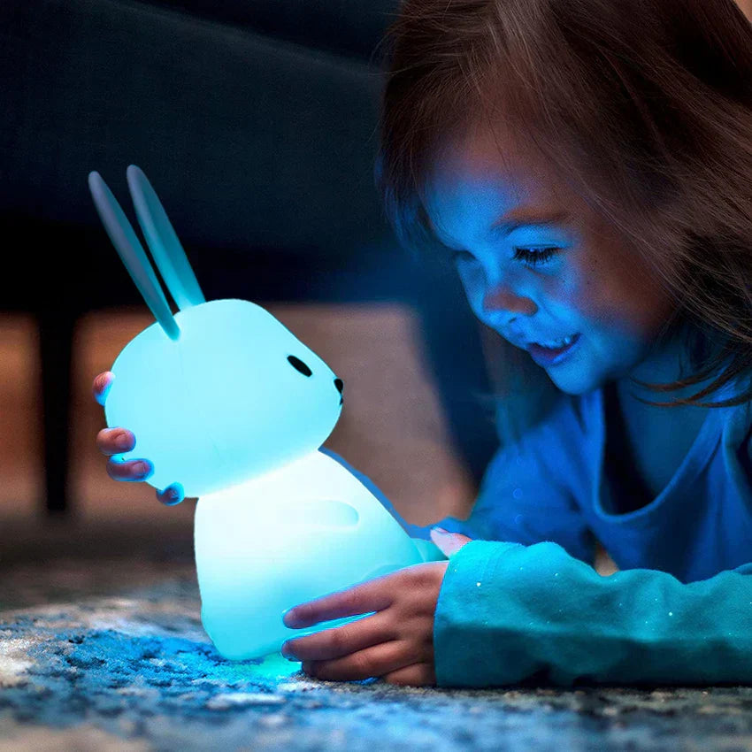 BunnyGlow - Dimbart LED-nattlampa för barn med touchkontroll och USB-laddningsfunktion