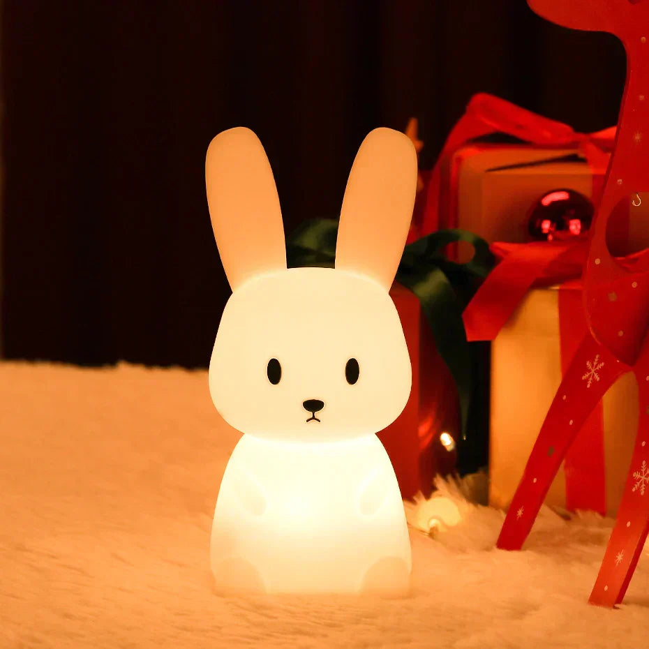 BunnyGlow - Dimbart LED-nattlampa för barn med touchkontroll och USB-laddningsfunktion