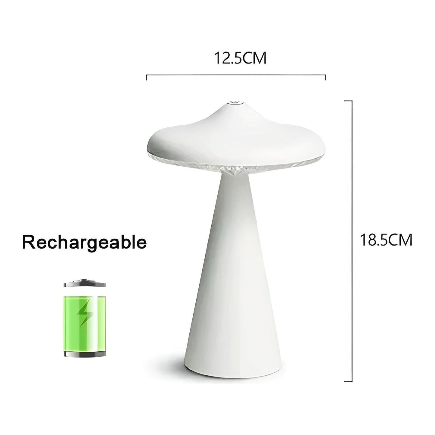 Carvallo Pilz LED Bordslampa | Bärbar & Uppladdningsbar | Varmt Ljus & Touch-Knapp | Modernt Design