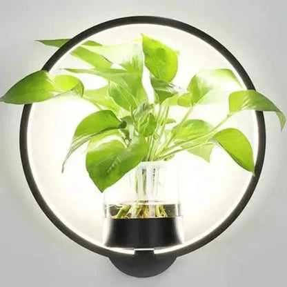 NatureGlow - LED Vägglampa med Integrerad Växt för Inomhusbruk