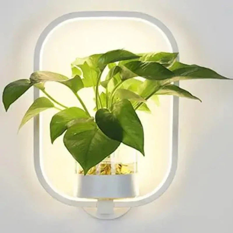 NatureGlow - LED Vägglampa med Integrerad Växt för Inomhusbruk