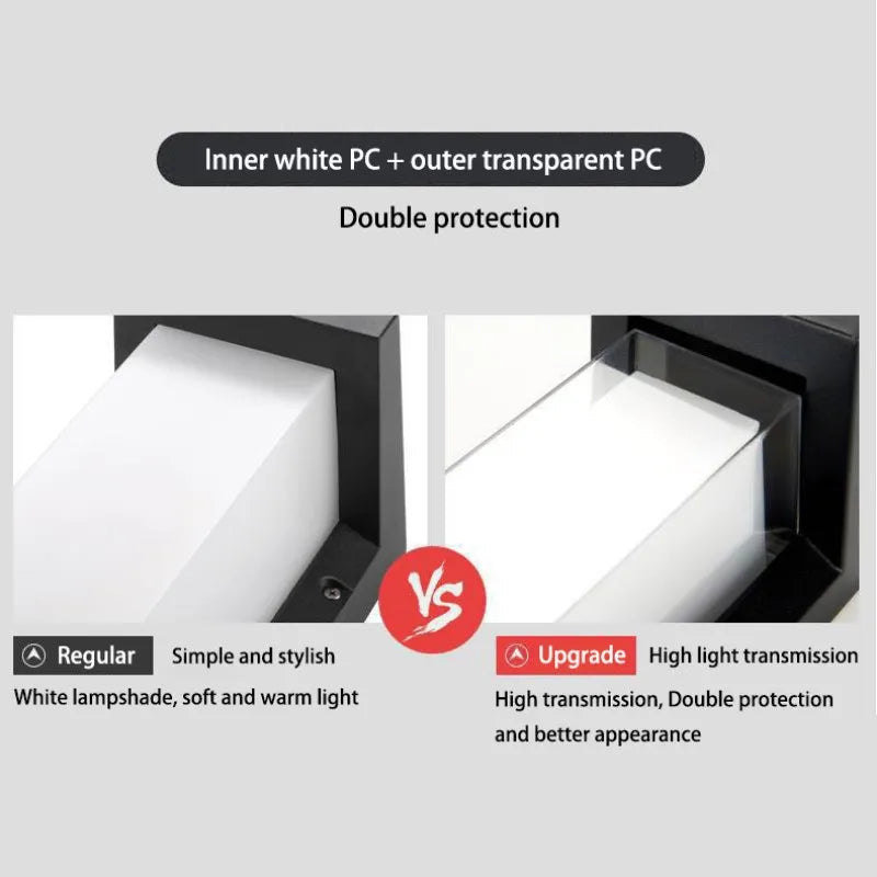 Carvallo LED Vägglampa | Väderbeständig & Energieffektiv | Varmvitt Ljus | Modernt Design