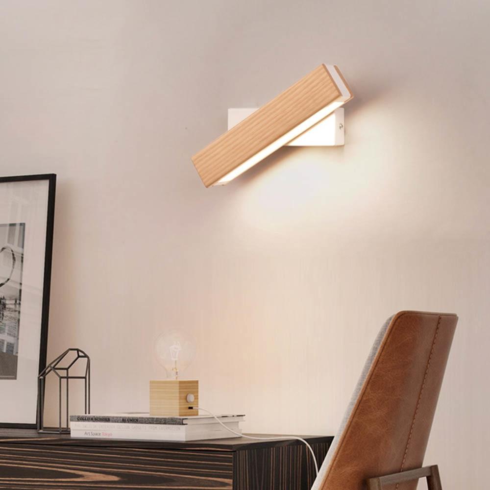 Leyla Rotanbar LED-vägglampa i trä – Stilfull belysning, flexibel installation, ideal för varje rumsdesign