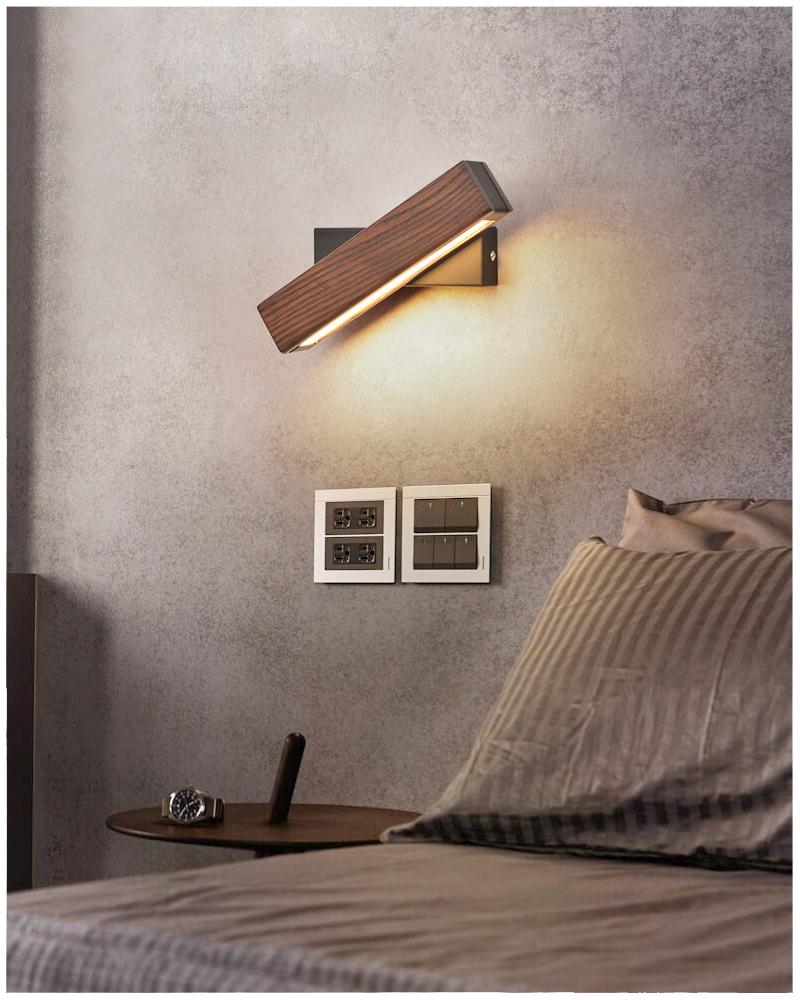 Leyla Rotanbar LED-vägglampa i trä – Stilfull belysning, flexibel installation, ideal för varje rumsdesign
