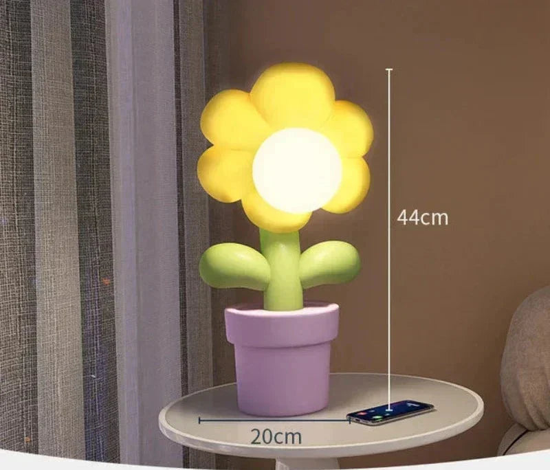 BloomGlow - LED Blomma Bordslampa – Dekorativ Belyst Blomma för Sovrum och Vardagsrum