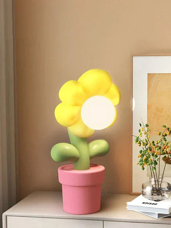 BloomGlow - LED Blomma Bordslampa – Dekorativ Belyst Blomma för Sovrum och Vardagsrum