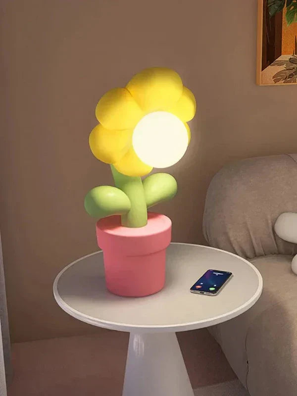 BloomGlow - LED Blomma Bordslampa – Dekorativ Belyst Blomma för Sovrum och Vardagsrum