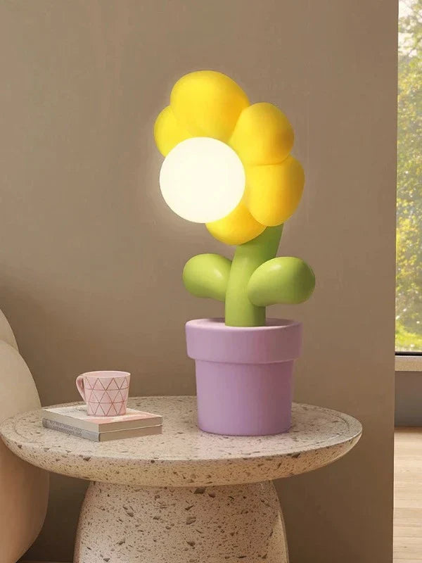 BloomGlow - LED Blomma Bordslampa – Dekorativ Belyst Blomma för Sovrum och Vardagsrum
