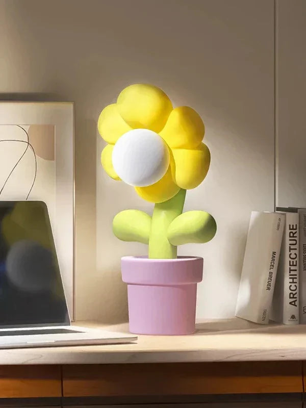 BloomGlow - LED Blomma Bordslampa – Dekorativ Belyst Blomma för Sovrum och Vardagsrum