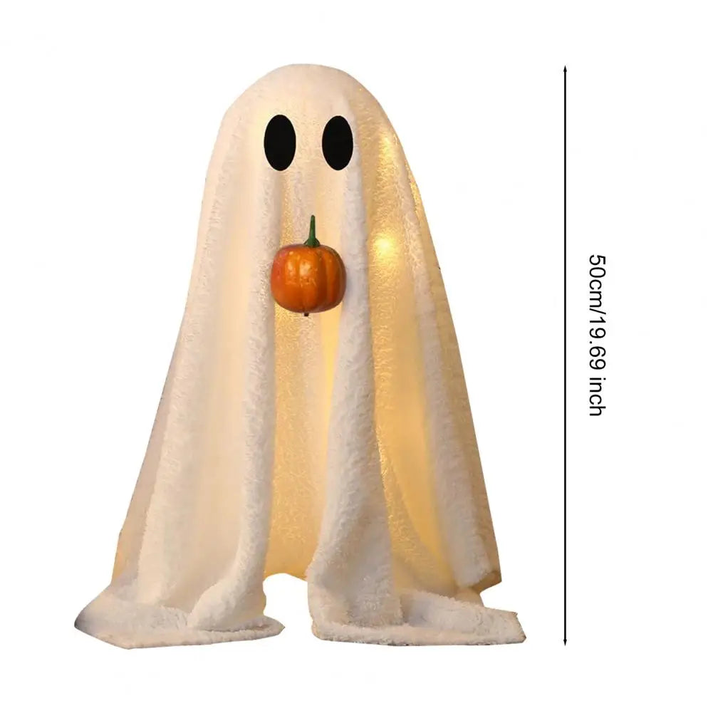 Lysande Halloween-spöke med pumpamun
